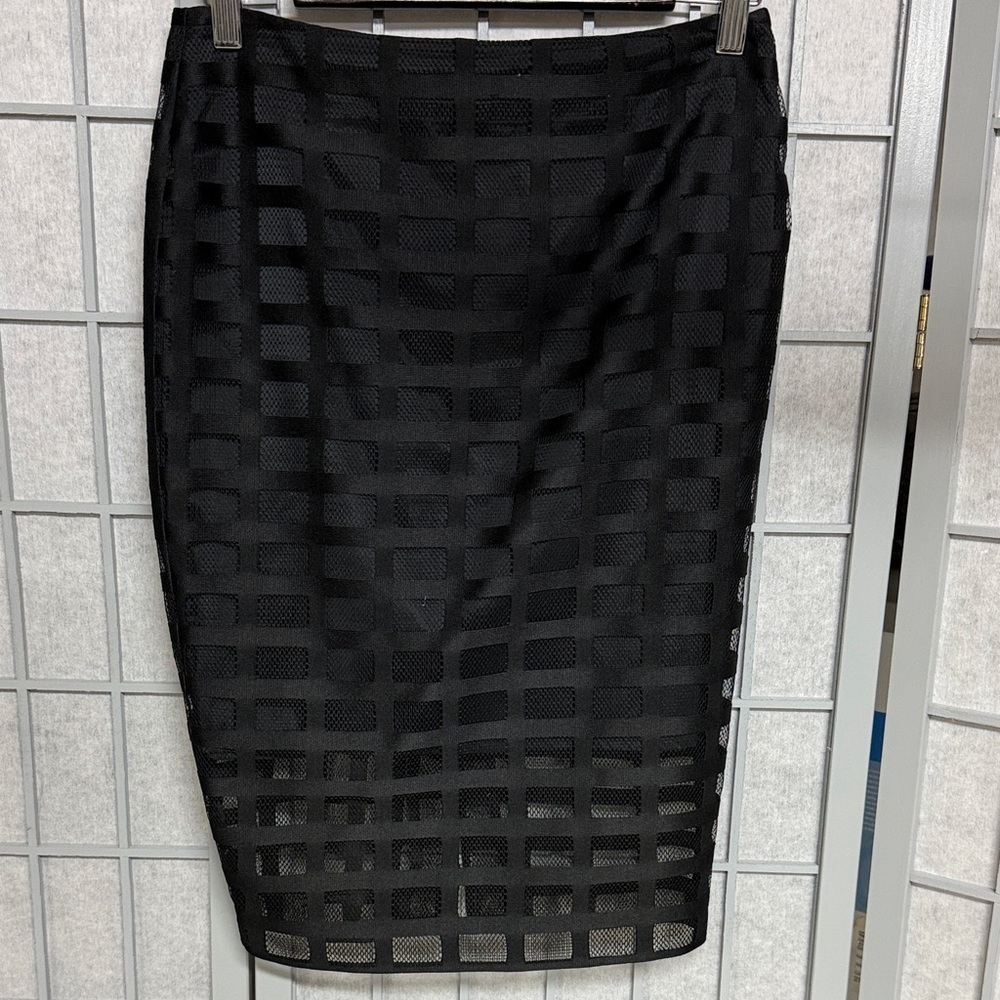 RW&CO. Black Mesh Overlay Cage Skirt